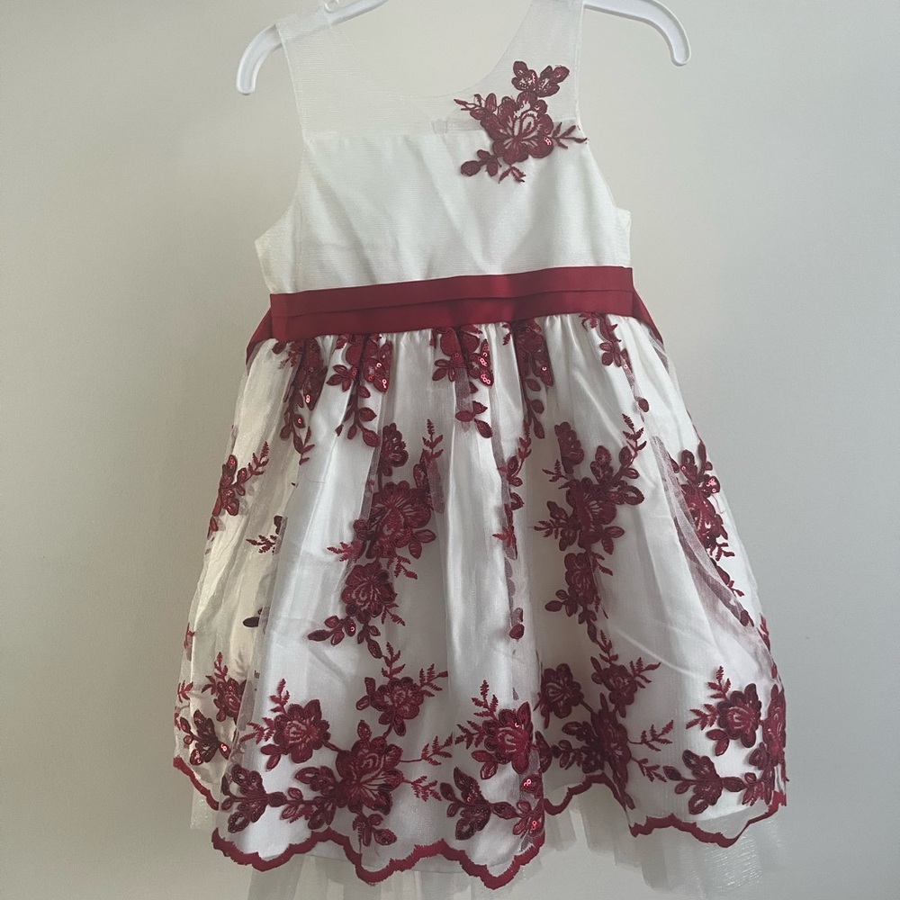 American Princess White and Red Floral Dress